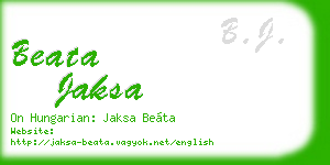 beata jaksa business card